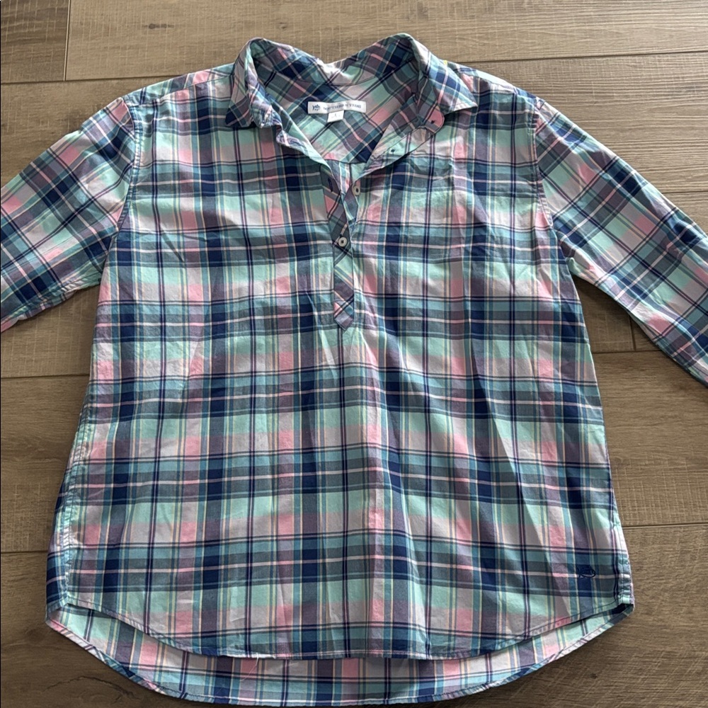 Women’s Southern Tide Hadley Popover Shirt Large EUC Coastal Preppy